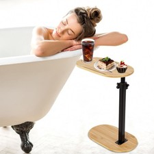 C-Shaped Bathtub Tray Table Adjustable Height 360  Desktop Freestand Bath Caddy