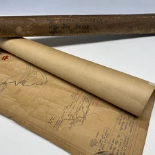 WWII VII Corps Campaign D-day Map 1944-45 w/ Original Mailing Tube & Provenance
