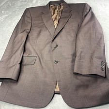 Jos A Bank Signature Collection Mens Brown 100 Wool Blazer Jacket 44 RG