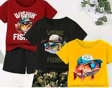 Boys T Shirt And Shorts Set Size 4-5 Black 1 Set