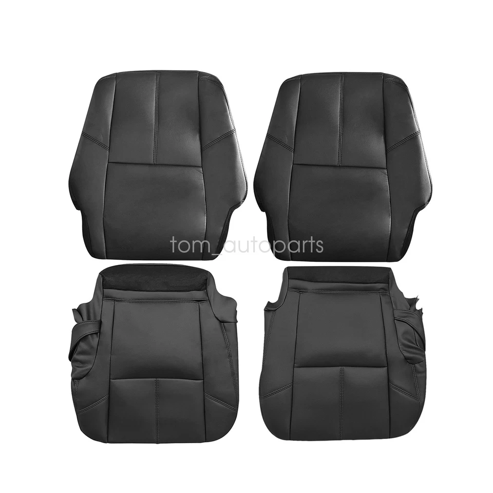 For 07-14 Silverado 1500 Tahoe 2nd Row Both Bottom Top Leather Seat Cover Black - Imagem 2 de 4