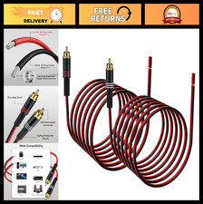 RCA to Speaker Wire Adapter 2 Pack, 20AWG 15ft Male Plug to Bare Wire Connector
