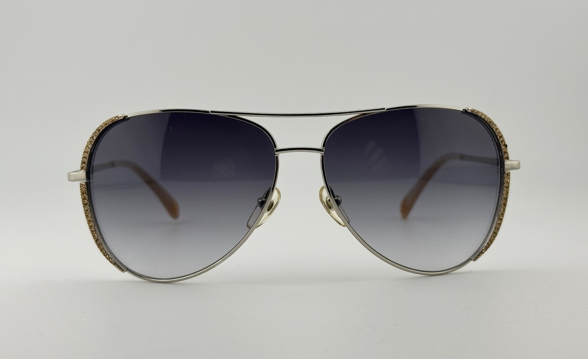 Michael Kors Sadie Aviator Silver Yellow Crystal M2062S 045 59-13-125 Sunglasses Michael Kors Sadie Aviator Silver Yellow Crystal M2062S 045  main image 2