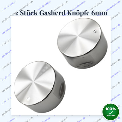 2x Universal Gasherd Knöpfe 6mm Drehknöpfe Backofen Herd Schalter Gaskochfeld