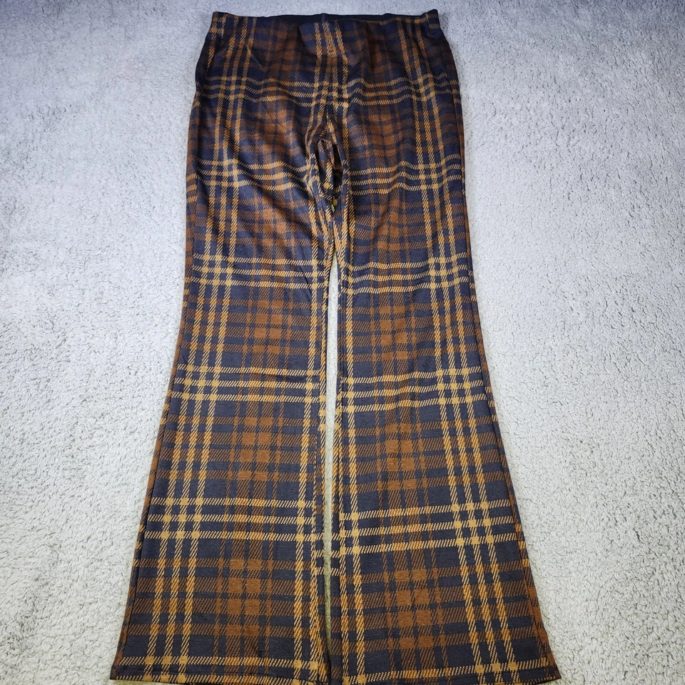 Pantalones acampanados a cuadros elásticos American Eagle talla mediana nuevos con etiquetas Foto 4 de 4