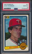 1983 Donruss Jack O'Connor #51 Minnesota Twins PSA 10 Gem Mint