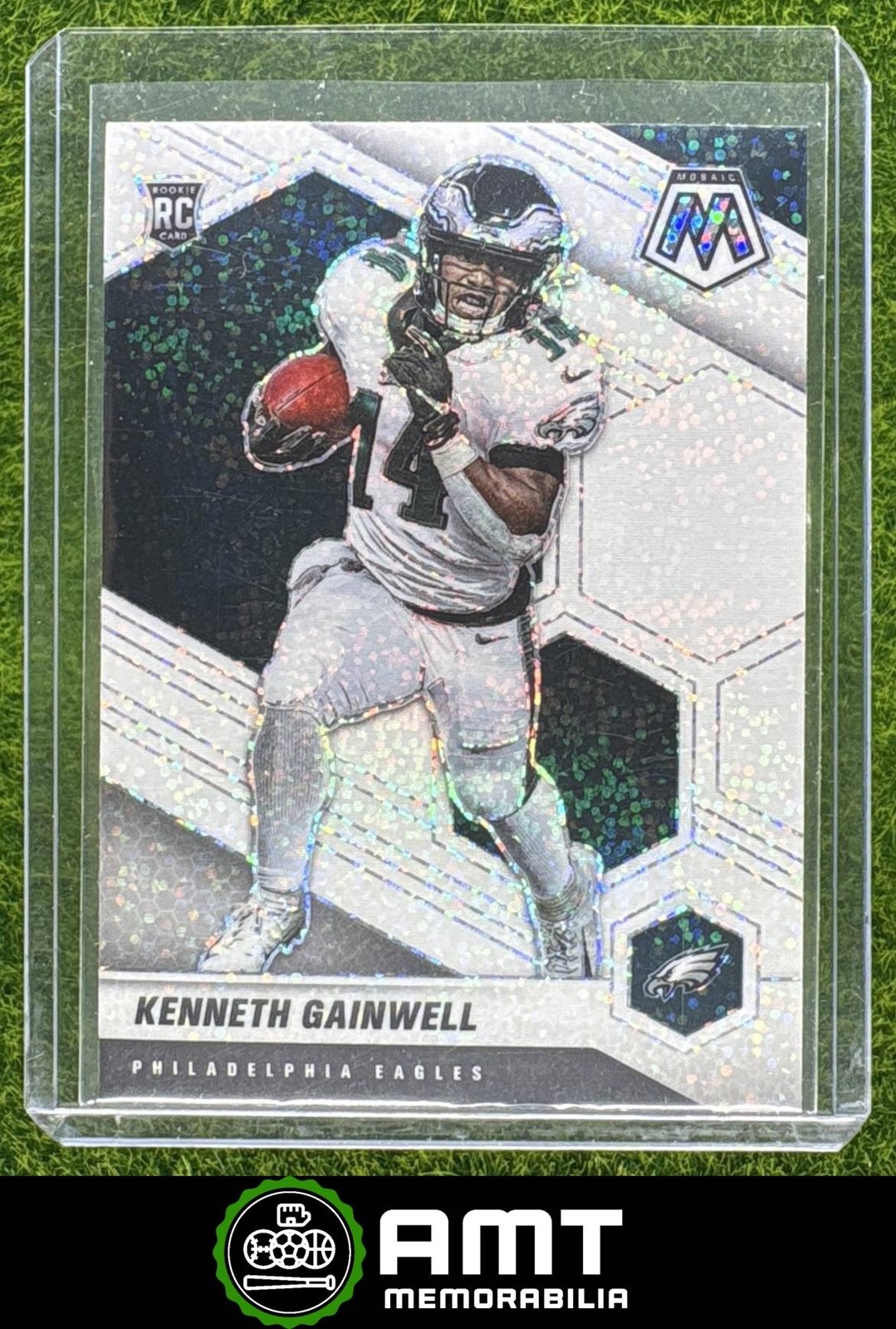 Kenneth Gainwell RC 2021 Panini Mosaic White Sparkle Prizm SSP Eagles #339