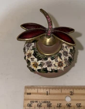 Vintage - Pink Perfume Bottle - Dragon Fly - Rhinestone- Nice