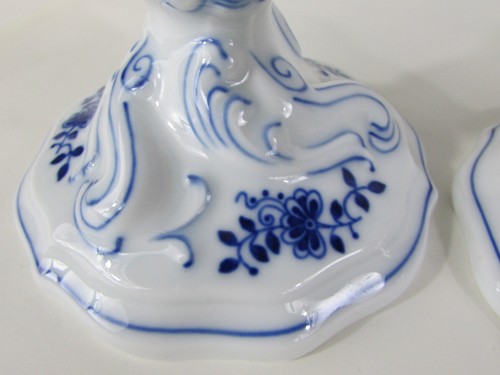 Paar EINZELKERZENLEUCHTER! Vintage HUTSCHENREUTHER Marke: BLUE ONION Muster: EXC - Bild 5 von 9