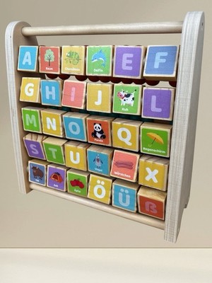 Navaris Lernspielzeug Zahlen Farben - Rechenschieber und Alphabet Abakus