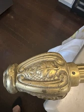 Vintage Baldwin Drapery Curtain Rod Ends Finials 1 Pair  Heavy Solid Brass