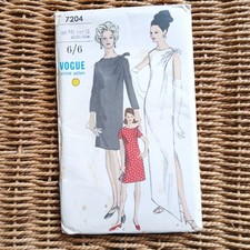FF Vintage 1960s Vogue Sewing Pattern 7204 B35" Draped Long Evening Day Dress