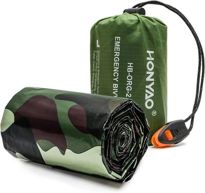 HONYAO Notfalldecke Schlafsack, Survival Biwaksack Erste Hilfe Rettungsdecken
