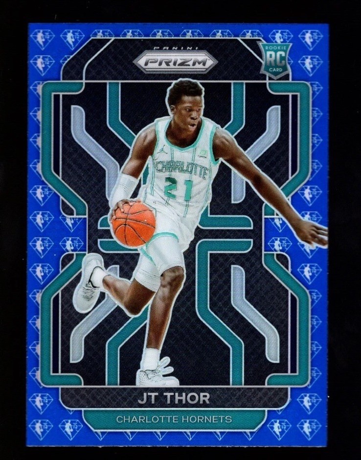 2021-22 PRIZM 75TH BLUE DIAMOND #272 JT THOR RC CHARLOTTE HORNETS
