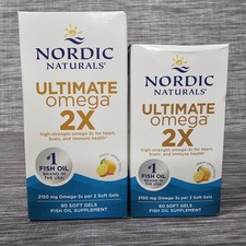 2 Pack Nordic Naturals Ultimate Omega 2X Lemon 150 Total Soft Gels Exp 11/27