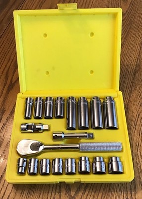 MAC Tools 3/8'' Ratchet & Socket Set Deep/Shallow w/ Case Metric  10-19 X6 & Xd6
