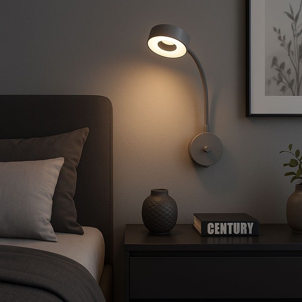 Wandlampe Wandleuchte Wohnzimmerlampe Flexo Spotlampe Dimmbar Led H 45,5 Cm-image