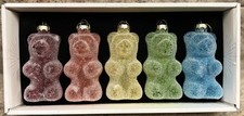 Sour Gummy Bears / Crystal Teddy Bears Glass Christmas Ornaments 3  Set 5