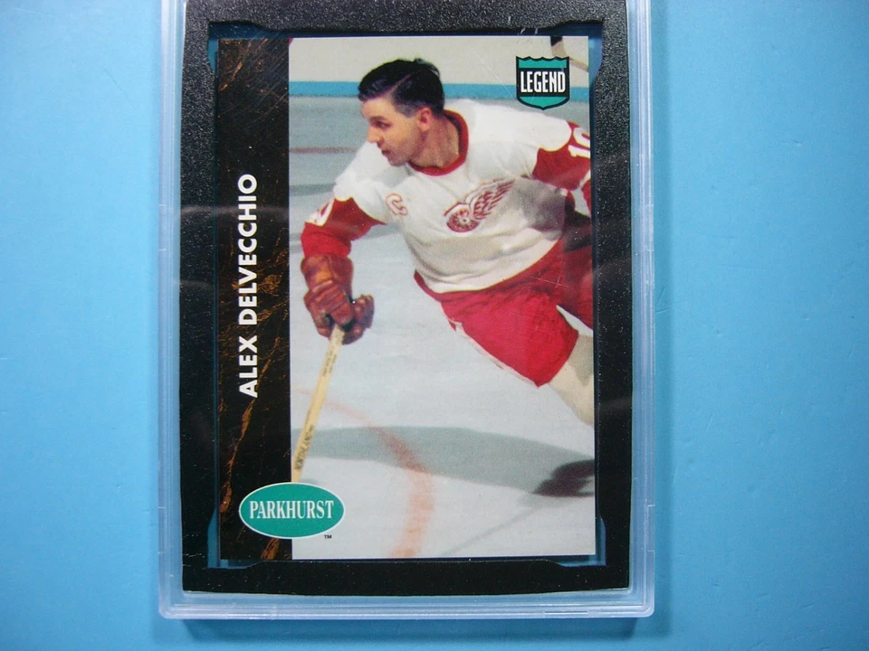 1991/92 PARKHURST NHL HOCKEY CARD #PHC2 ALEX DELVECCHIO LEGEND KSA 10 GEM MINT - Image 3 of 4