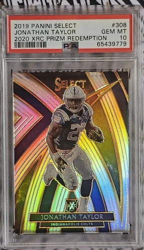 2019 Panini Select 2020 XRC Prizm Redemption Jonathan Taylor #308 PSA 10 POP 87