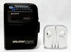Vtg. 90s Sony Walkman WM FX101 FM AM Cassette Player Tested Works-Apple Earbuds
