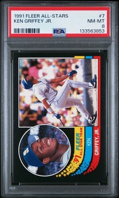 1991 FLEER ALL-STARS #7 KEN GRIFFEY JR. PSA 8