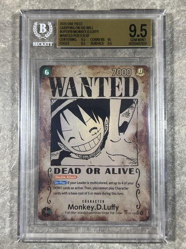 Monkey.D.Luffy (Wanted Poster) graded BGS 9.5 for sale on eBay