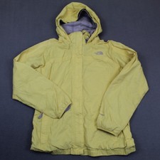 The North Face Jacket Girls XL Yellow HyVent Hooded Rain Shell Coat Waterproof