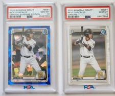 2020 Bowman Draft Chrome + Sapphire BD81 Nick Gonzalez PSA 10!