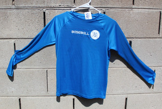 Under Armour basebaLL maglia manica lunga top ragazzo media YLG grande blu $39 OFFERTA