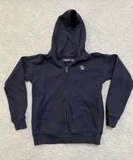 Abercrombie Kids Hoodie Youth 11/12 Navy Blue Full Zip Fleece Sweatshirt Logo