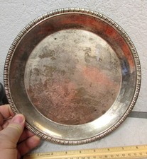 vintage silver plate plate dish serving tray platter 9.75 inch, nice decor piece