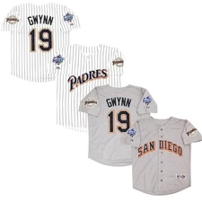 Tony #19 Gwynn 1998 World Series White & Gray Stitched Jersey MEN Size S-3XL