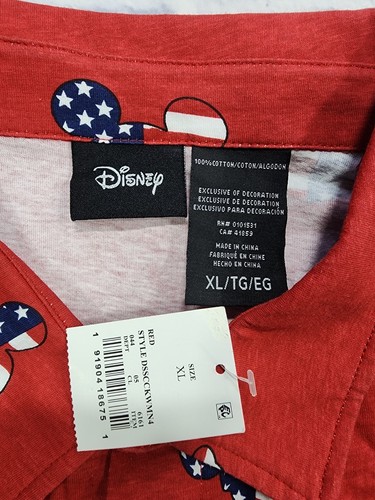 Disney UNISEX TALLA XL Americana Patriótico Mameluco Mickey Mouse Mono Rojo - Imagen 10 de 14