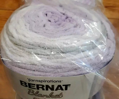 1 Chenille Bernat Blanket Ombre Yarn Cake Shaded Cool Purple OMBRE 161036 