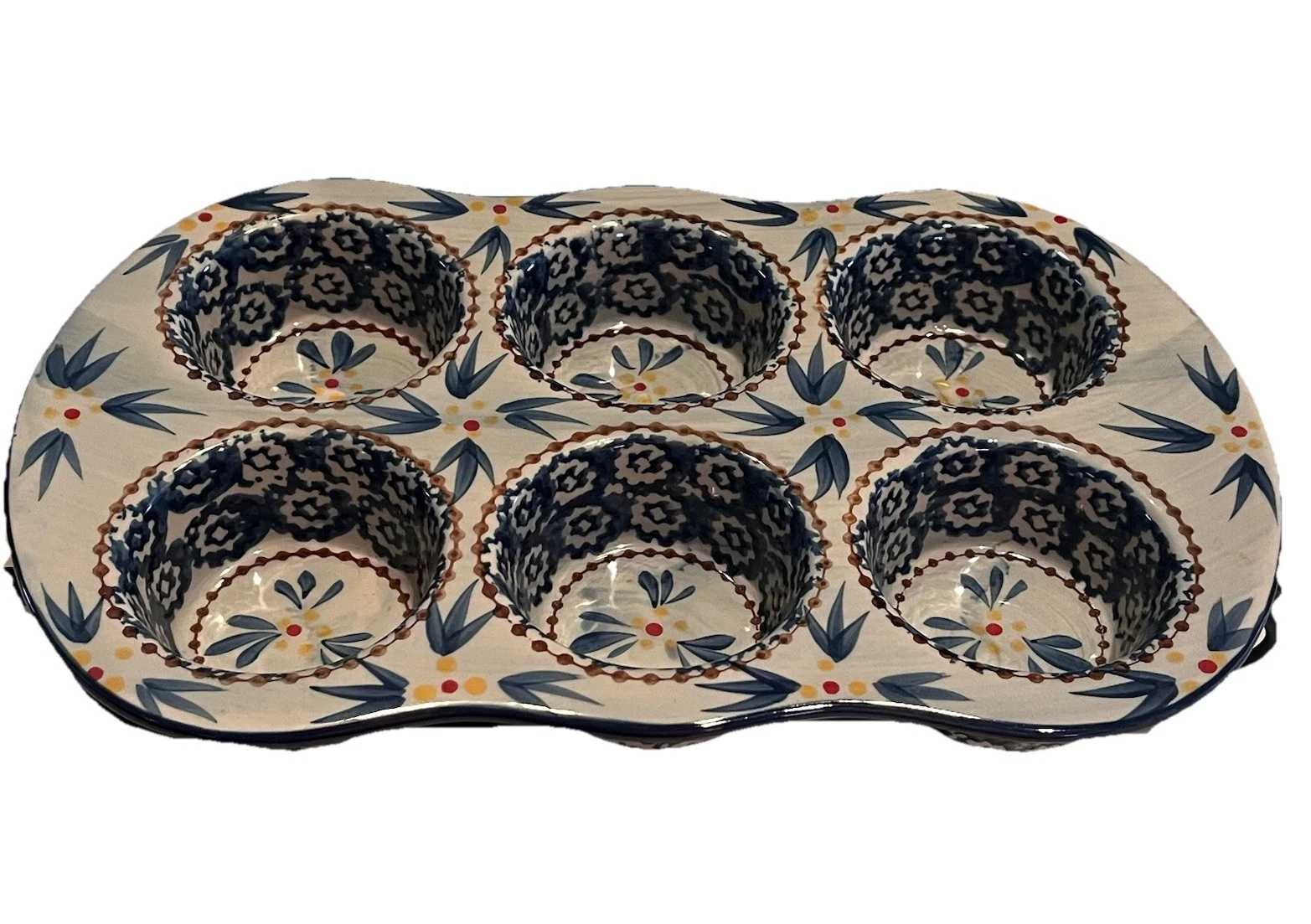 Temptations Temp-Tations Old World Blue Muffin Pan Large with Rack