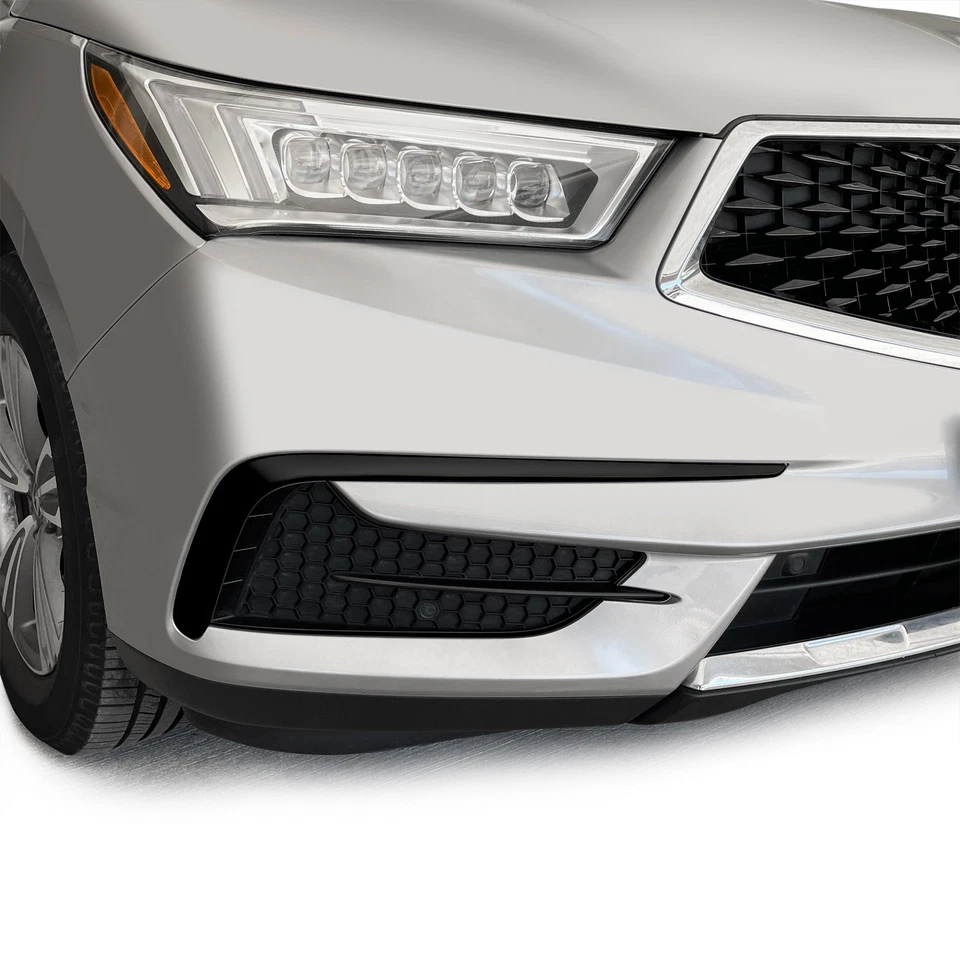 Vinilo oscurecido de eliminación de cromo para parachoques delantero Acura MDX 2017-20 moldura de ventilación lateral Foto 3 de 4