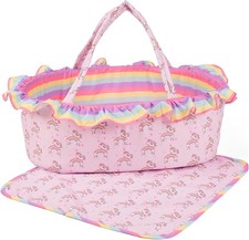 ARTST Baby Doll Bed Set- Portable Bassinet for Dolls up to 53 cm - Handbag for 