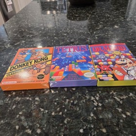 COMPLETE NES Nintendo Games X 3 TETRIS DR MARIO DONKEY KONG Complete Great Shape