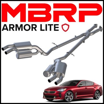 MBRP S4704AL Armor Lite 2.5'' Cat Back Exhaust System for 18-21 Kia Stinger 3.3L