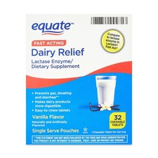 Equate Fast Acting Dairy Relief Lactase Enzyme Dietary Supplement Vanilla Flavor
