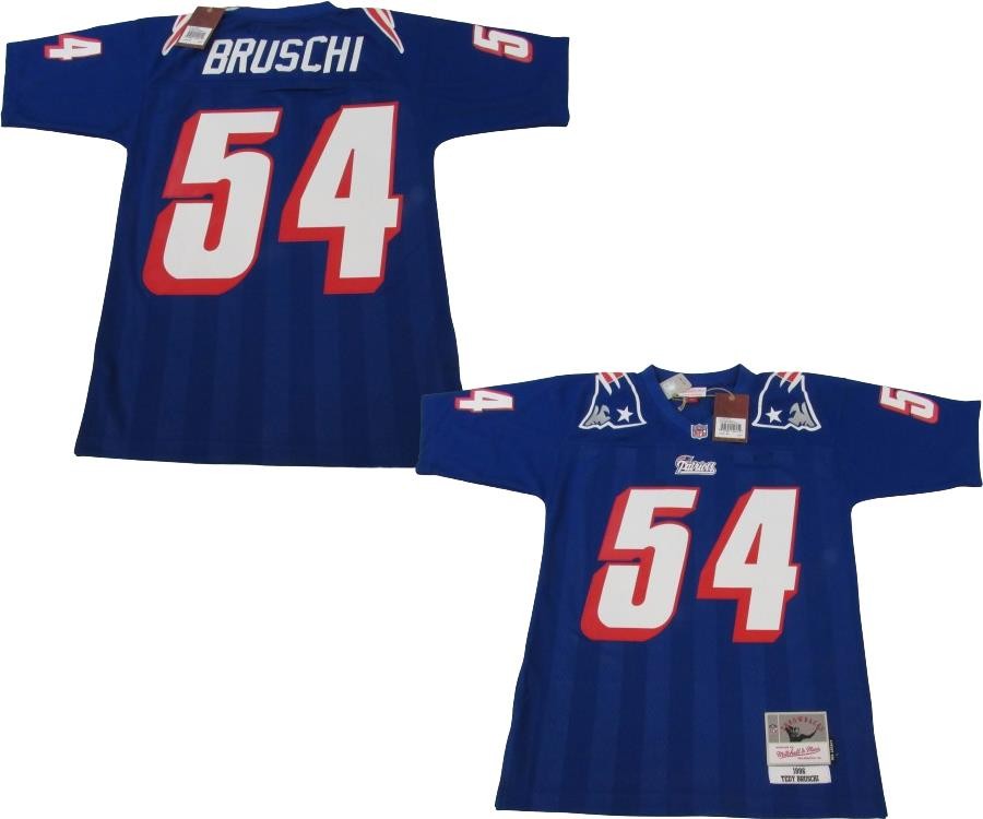 1996 Tedy Bruschi #54 New England Patriots Mens Mitchell & Ness