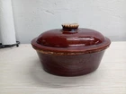 Vintage Hull Pottery USA Oval Casserole Dish With Lid Brown Drip 5” X 10” X 7.5”