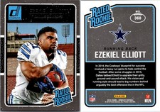 2016 Donruss Rated Rookie Ezekiel Elliott Rookie Card #368 Cowboys RC. rookie card picture
