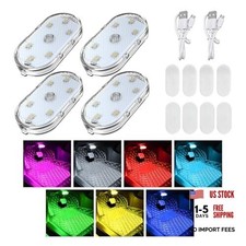 Car Wireless LED Lights, Portable USB Rechargeable 7 4 PCS Sticky Fastener
