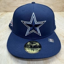NEW 7 7/8 Dallas Cowboys New Era 2022 Sideline 59FIFTY Fitted Hat Cream Navy