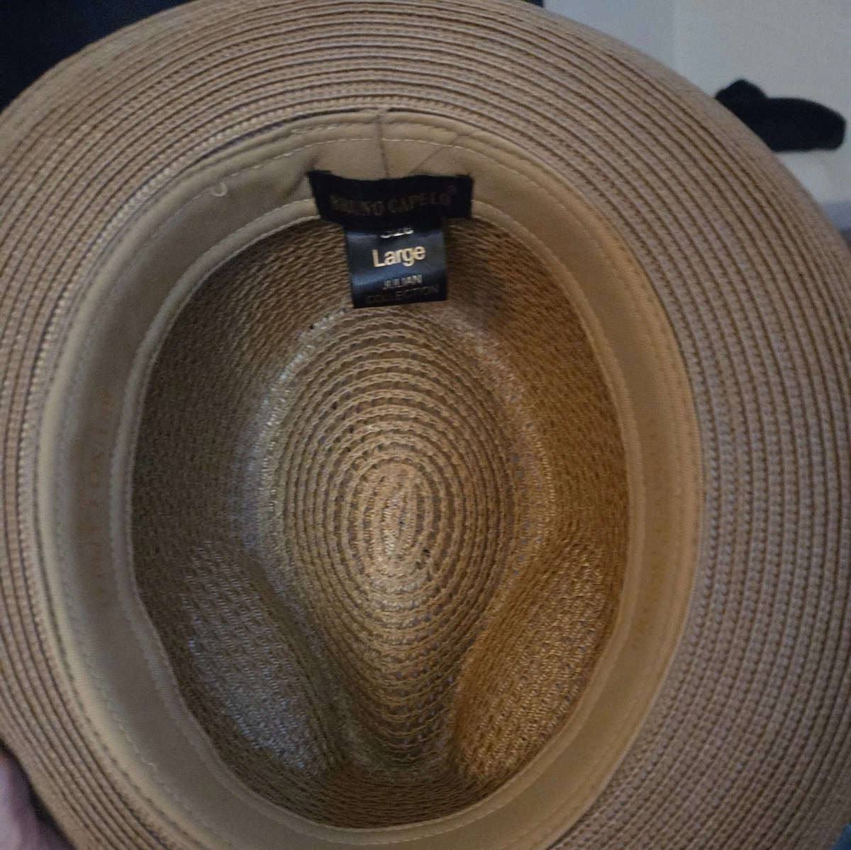 Nuevo Bruno Capelo Polybraid Paja Fedora Beige Hombre Sombrero Talla L