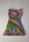 Vintage Barbie SWIRLY CUE 1822 Mod Era Doll Dress Only Bright Groovy Psychedelic