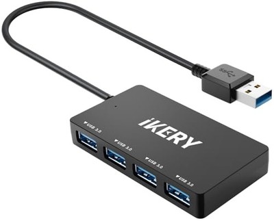 [Amazon.co.jp Exclusive] IKERY USB Hub 4 Type-A Ports 4-in-1 USB 3.0 Hub 5Gbps
