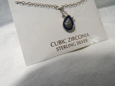 Giani Bernini Cubic Zirconia Sterling Silver Teardrop Necklace NWT $60